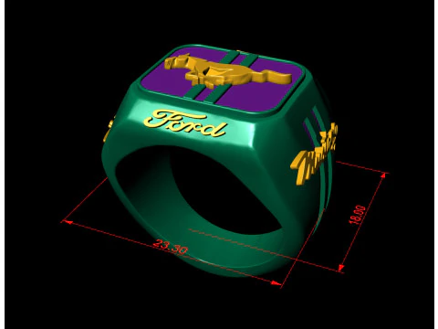 Car brand Gents Signet Ring 3D Print Model