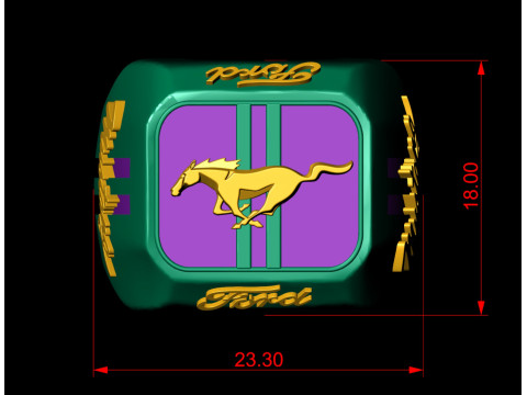 Car brand Gents Signet Ring 3D 프린트 모델