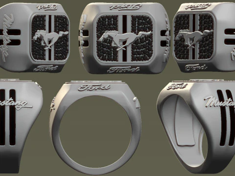 Diamond Car Model Ring 3D Print Model