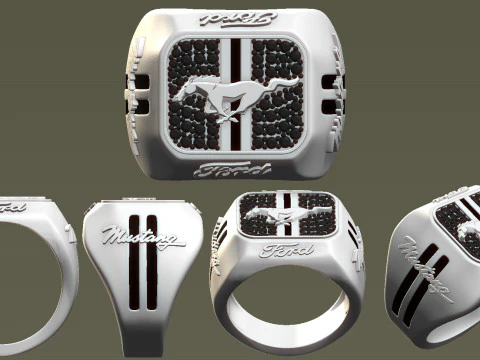 Diamond Car Model Ring 3D Print Model