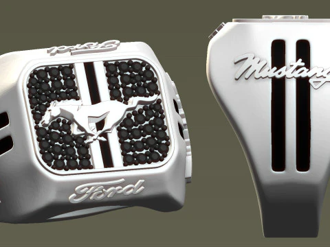 Anello modello auto con diamanti Modello di stampa 3D