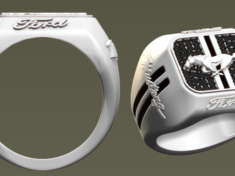 Diamond Car Model Ring 3D-printmodel