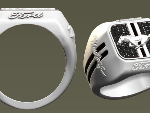 Diamond Car Model Ring 3D Print Model