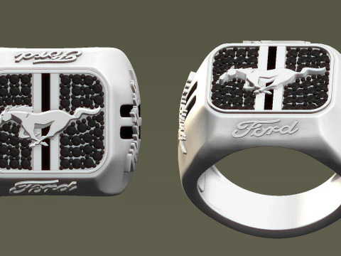 Diamond Car Model Ring 3D Print Model
