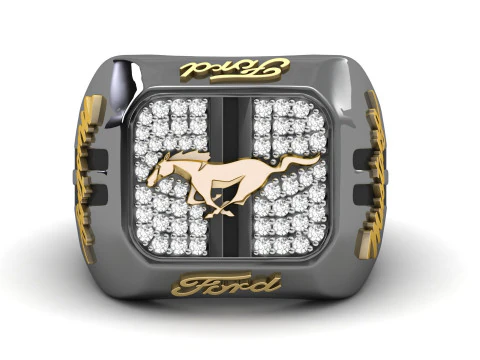 Diamond Car Model Ring 3D Print Model