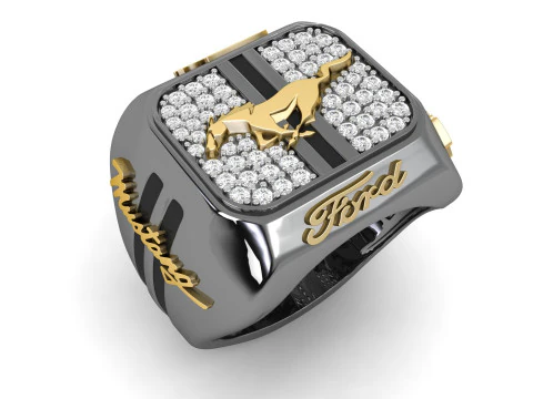 Diamond Car Model Ring 3D Print Model