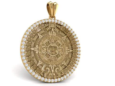 Mayan Calendar Diamond Pendant 3D Print Model