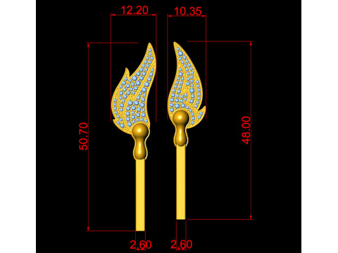 Matchstick 2 way Pendant For Couple 3D प्रिंट मॉडल