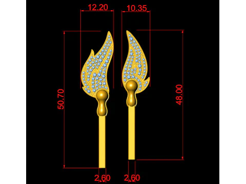 Matchstick 2 way Pendant For Couple 3D Print Model