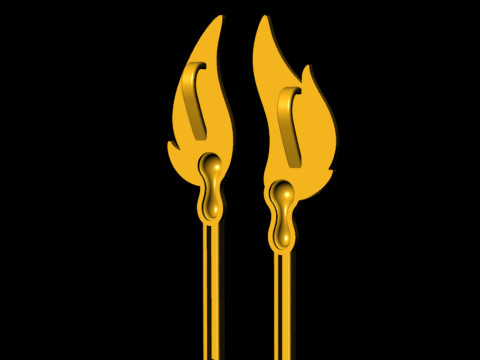 Matchstick 2 way Pendant For Couple 3D प्रिंट मॉडल