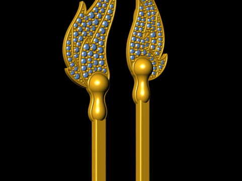 Matchstick 2 way Pendant For Couple 3D प्रिंट मॉडल