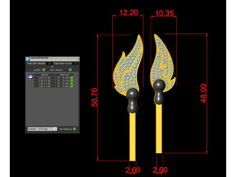 Matchstick 2 way Pendant For Couple 3D Print Model