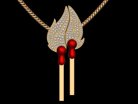 Diamond Light Matchstick Pendant 3D Print Model