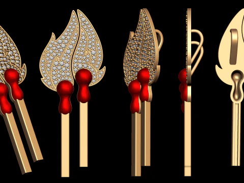 Diamond Light Matchstick Pendant 3D Print Model