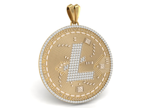 Diamond LiteCoin Pendant 3D Принт Модель