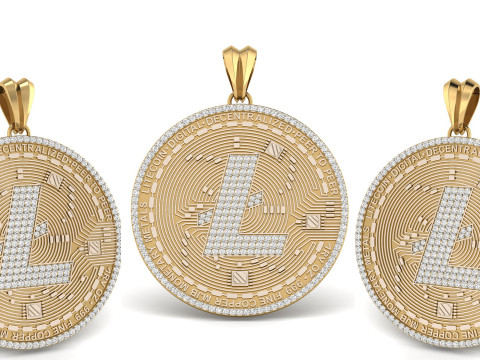 Diamond LiteCoin Pendant 3D-printmodel