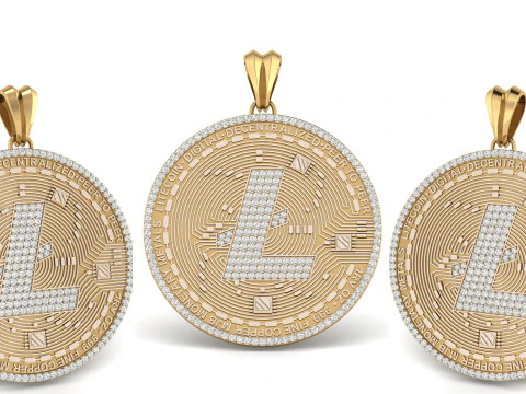 Diamond LiteCoin Pendant 3D Print Model