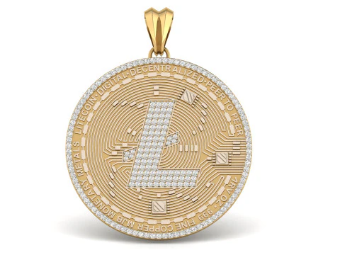 Diamond LiteCoin Pendant 3D Print Model
