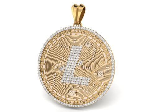 Diamond LiteCoin Pendant 3D-printmodel