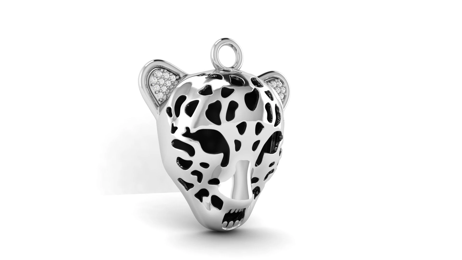 Leopard Face Enamel Pendant 3D Print Model .c4d .max .obj .3ds .fbx .stl .blend 