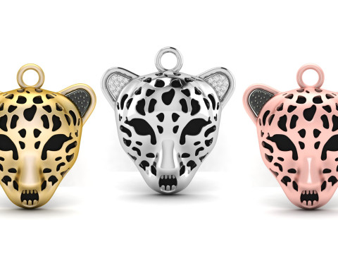 Leopard Face Enamel Pendant 3D-Druckmodell