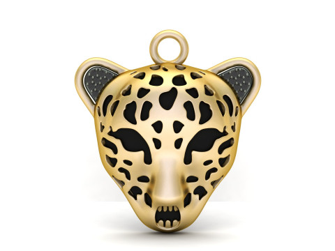 Leopard Face Enamel Pendant 3D-Druckmodell