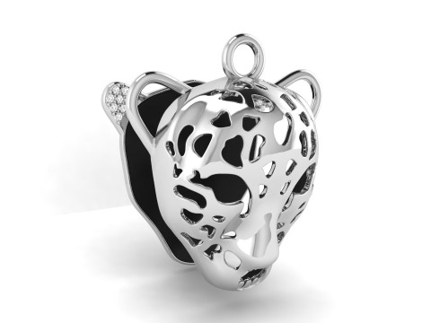 Leopard Face Enamel Pendant 3D-Druckmodell