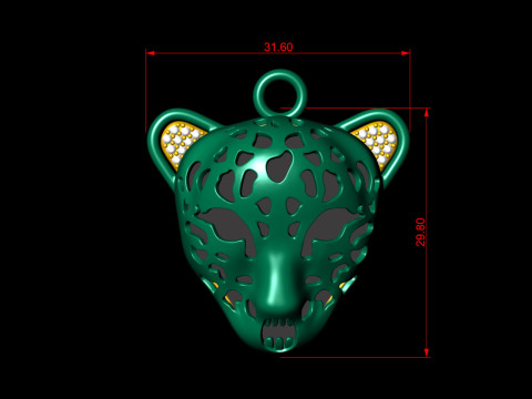 Leopard Face Enamel Pendant 3D-Druckmodell