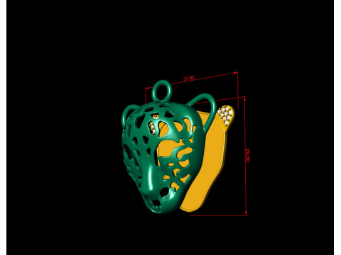 Leopard Face Enamel Pendant 3D-Druckmodell