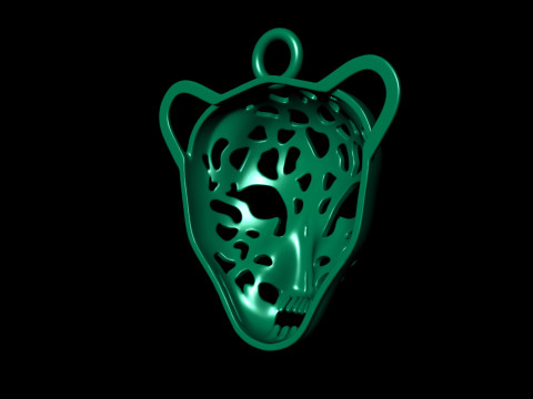 Leopard Face Enamel Pendant 3D-Druckmodell
