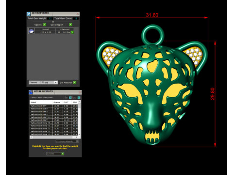 Leopard Face Enamel Pendant 3D-Druckmodell