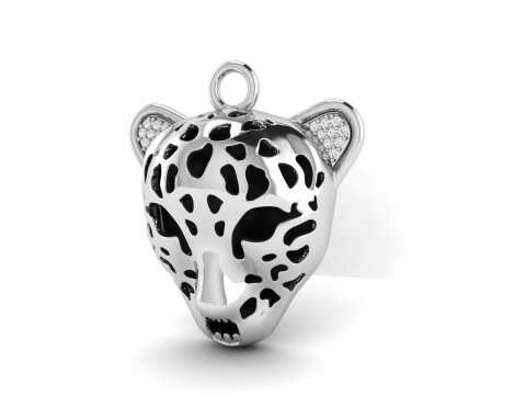 Leopard Face Enamel Pendant 3D-Druckmodell