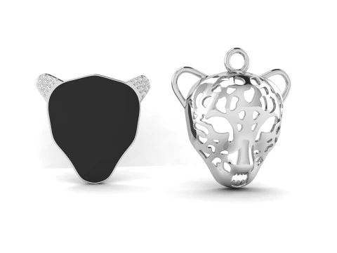 Leopard Face Enamel Pendant 3D Print Model