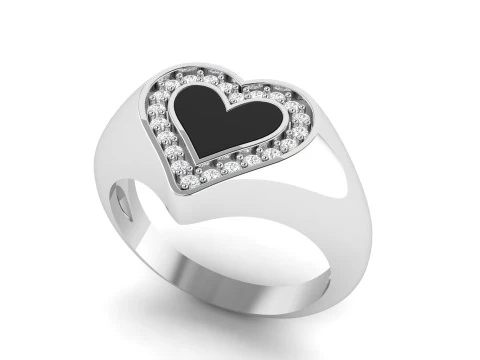 하트 에나멜 반지 3D 프린트 모델