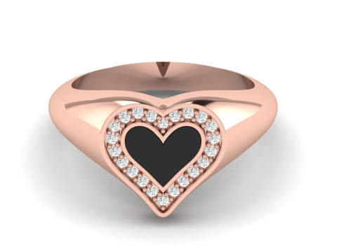 Heart Enamel Ring 3D Baskı Modeli