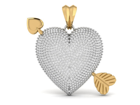Heart With Arrow Diamond Pendant 3D Print Model