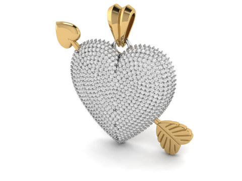 Heart With Arrow Diamond Pendant Modelo de impresión 3D