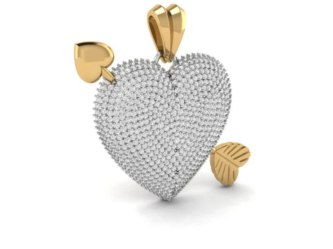 Heart With Arrow Diamond Pendant 3D Print Model