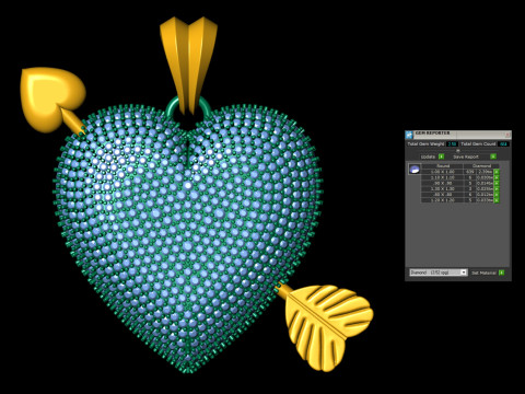 Heart With Arrow Diamond Pendant Modelo de impresión 3D