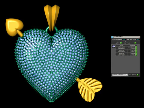 Heart With Arrow Diamond Pendant 3D Print Model