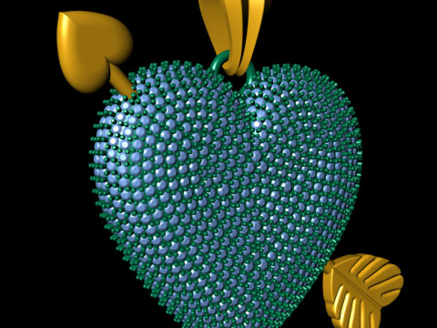 Heart With Arrow Diamond Pendant Modelo de impresión 3D