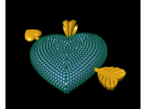 Heart With Arrow Diamond Pendant Modelo de impresión 3D