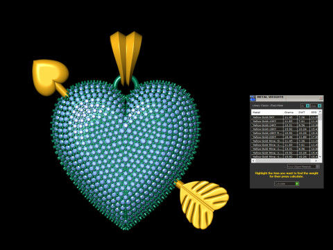 Heart With Arrow Diamond Pendant Modelo de impresión 3D