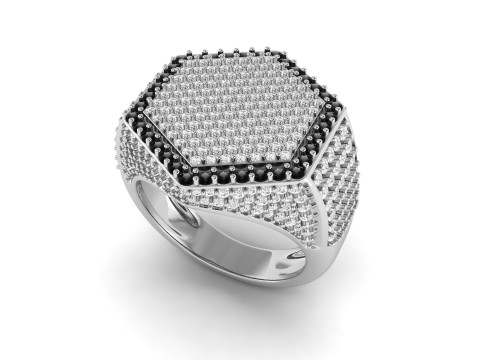 Hexagonal Shape Champions Diamond Ring 3D print model 3D Print Model