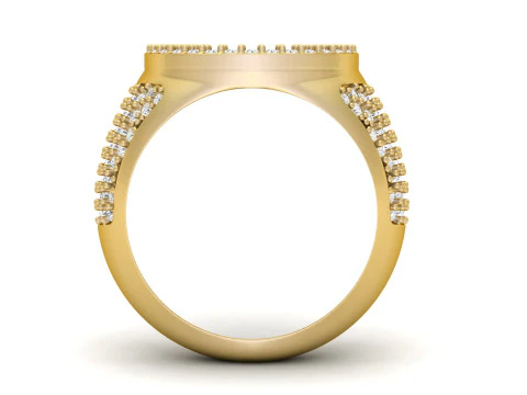 Signet Horse Nail Shoe Diamond Ring 3D Print Model