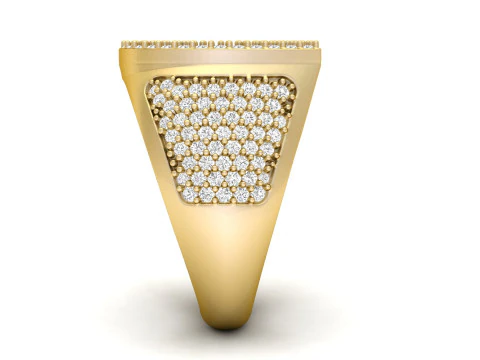 Signet Horse Nail Shoe Diamond Ring 3D Print Model