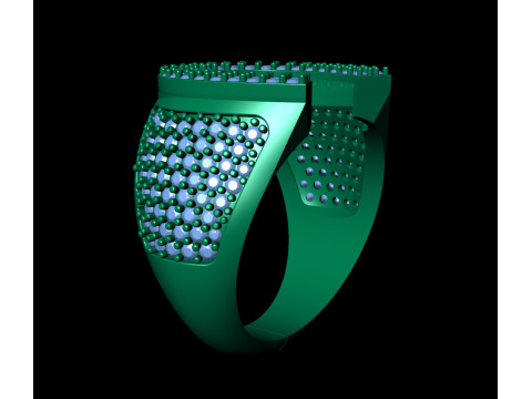 Signet Horse Nail Shoe Diamond Ring Model do druku 3D