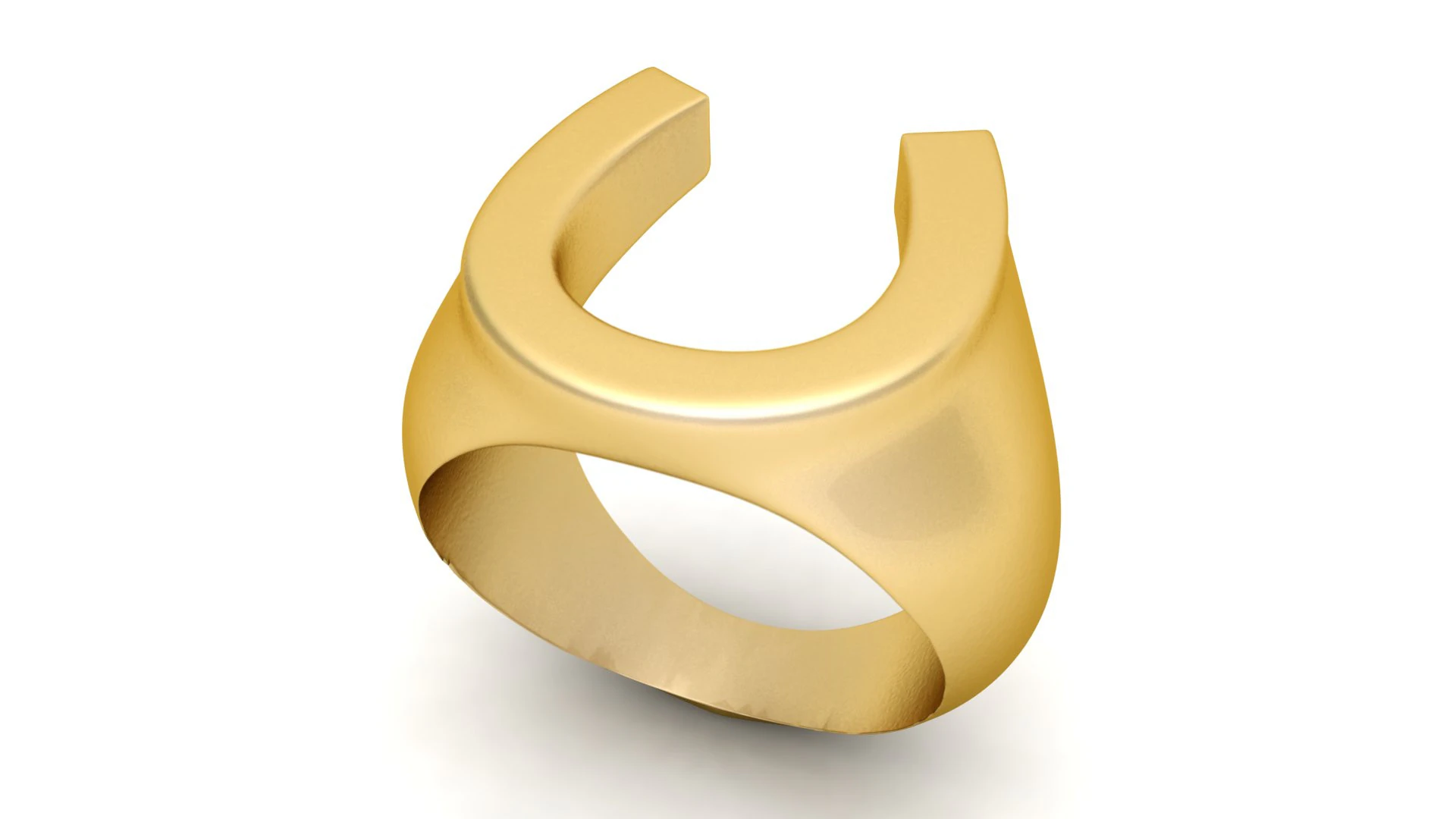 Plain Gold Horshe Shoe Nail Ring 3D Print Model .c4d .max .obj .3ds .fbx .stl .blend 