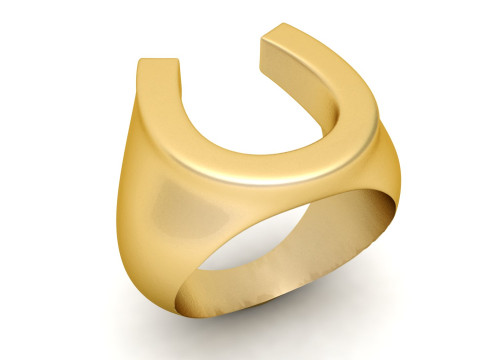 Plain Gold Horshe Shoe Nail Ring 3D printmodel