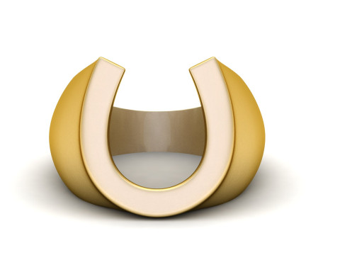 Plain Gold Horshe Shoe Nail Ring 3D printmodel